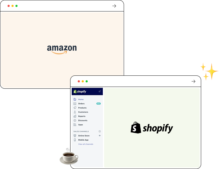 Amazon to Shopify with
the help of Arctic Grey.