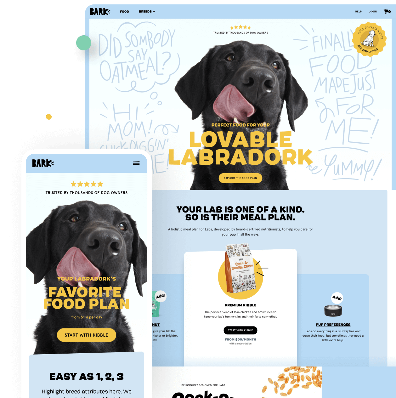 A dynamically personalized  Shopify Store developed & maintained for Bark.