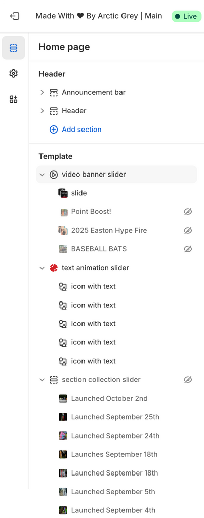Built with Shopify Customizer