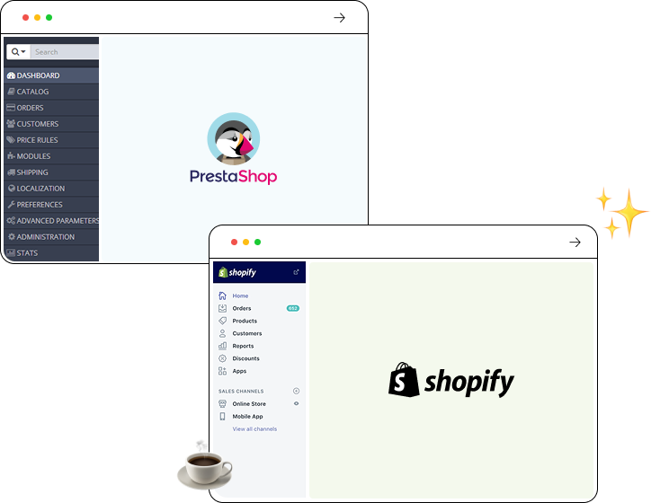 Prestashop to Shopifywith the help of Arctic Grey.